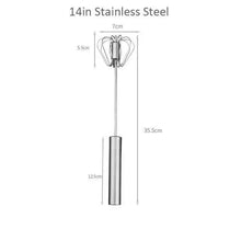 Load image into Gallery viewer, Unique Design Semi-automatic Egg Beater 304 Stainless Steel Egg Whisk Manual Hand Mixer Self Turning Egg Stirrer Kitchen Accessories Egg Tools
