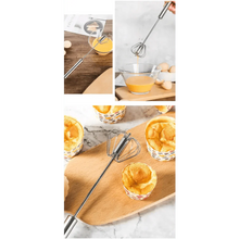 Load image into Gallery viewer, Unique Design Semi-automatic Egg Beater 304 Stainless Steel Egg Whisk Manual Hand Mixer Self Turning Egg Stirrer Kitchen Accessories Egg Tools