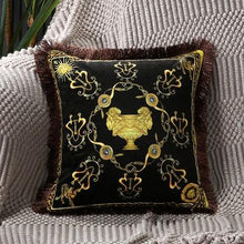 Load image into Gallery viewer, Unique Designed European American Luxury Printed Polyester Cushion Cover Horse printed Lumbar Cover Tassel Edge Modern Throw Pillow Covers Square Decorative Set Cushion Covers For Home Bed Couch Sofa Bench