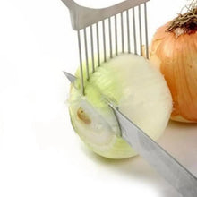 Load image into Gallery viewer, Unique Style 1PC Stainless Steel Onion Needle Onion Holder Handheld Simple Slicer Fruit Vegetable Cutter Potato Kitchen Tool Bar Accessories