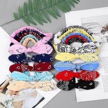 将图片加载到图库查看器,Unique Style Women's Soft Solid Print Headbands Vintage Cross Knot Elastic Hairbands Bandanas Girls Hair Bands Hair Accessories