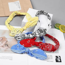 将图片加载到图库查看器,Unique Style Women's Soft Solid Print Headbands Vintage Cross Knot Elastic Hairbands Bandanas Girls Hair Bands Hair Accessories