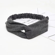将图片加载到图库查看器,Unique Style Women's Soft Solid Print Headbands Vintage Cross Knot Elastic Hairbands Bandanas Girls Hair Bands Hair Accessories