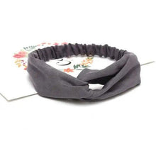 将图片加载到图库查看器,Unique Style Women's Soft Solid Print Headbands Vintage Cross Knot Elastic Hairbands Bandanas Girls Hair Bands Hair Accessories