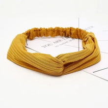 将图片加载到图库查看器,Unique Style Women's Soft Solid Print Headbands Vintage Cross Knot Elastic Hairbands Bandanas Girls Hair Bands Hair Accessories