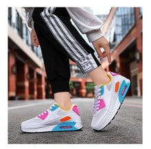 将图片加载到图库查看器,Unisex Air Cushion Sneakers Men's Colorful Casual Fashion Jogging Sneakers Outdoor Sports Sneakers Lace Up Unisex Walk Women's Air Athletic Running Sneakers