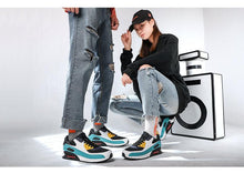 将图片加载到图库查看器,Unisex Air Cushion Sneakers Men's Colorful Casual Fashion Jogging Sneakers Outdoor Sports Sneakers Lace Up Unisex Walk Women's Air Athletic Running Sneakers