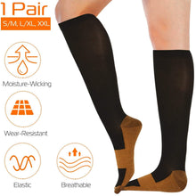 Load image into Gallery viewer, Unisex Copper Compression Socks