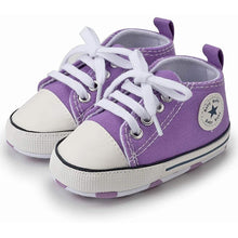Load image into Gallery viewer, Unisex High Top Sneaker Soft Anti-Slip Sole Newborn Infant Denim Shoes