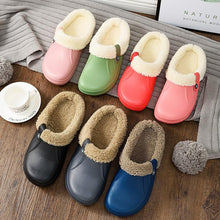 将图片加载到图库查看器,Unisex Home Shoes Winter Clogs Indoor Plush Warm Slippers Sandals For Women New Fashion Footwear Soft Slides Cozy Indoor Outdoor Knit Slipper Clog With Plush Warm Fur Lining Slippers For Women
