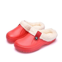 将图片加载到图库查看器,Unisex Home Shoes Winter Clogs Indoor Plush Warm Slippers Sandals For Women New Fashion Footwear Soft Slides Cozy Indoor Outdoor Knit Slipper Clog With Plush Warm Fur Lining Slippers For Women