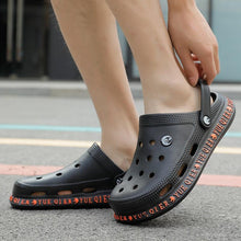 将图片加载到图库查看器,Unisex Summer Casual Sandals Breathable Flats Lightweight Comfortable Slip-on Water Clogs Shoes Slippers Lightweight Beach Outdoor Shoes For Men And Women