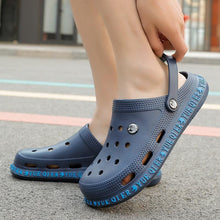 将图片加载到图库查看器,Unisex Summer Casual Sandals Breathable Flats Lightweight Comfortable Slip-on Water Clogs Shoes Slippers Lightweight Beach Outdoor Shoes For Men And Women