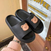 将图片加载到图库查看器,Unisex Summer Slippers Beach Slides Flip Flops Bear Thick Soled Boys Girls Bathroom Shoes Slides Sandals With Thick Sole Non-Slip Beach Pool Slides Open Toe Style Outdoor Slippers For Men And Women