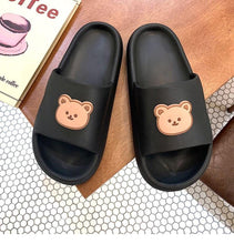 将图片加载到图库查看器,Unisex Summer Slippers Beach Slides Flip Flops Bear Thick Soled Boys Girls Bathroom Shoes Slides Sandals With Thick Sole Non-Slip Beach Pool Slides Open Toe Style Outdoor Slippers For Men And Women