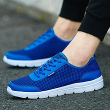 将图片加载到图库查看器,Unisex Summer Sneakers Breathable Casual Shoes Couple Fashion Lace Up Mens Mesh Flats Comfortable Walking Footwear Fashion New Lightweight Casual Sneakers
