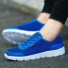 将图片加载到图库查看器,Unisex Summer Sneakers Breathable Casual Shoes Couple Fashion Lace Up Mens Mesh Flats Comfortable Walking Footwear Fashion New Lightweight Casual Sneakers