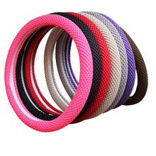 将图片加载到图库查看器,Universal Ice Silk Steering Wheel Cover Wear-resistant Anti-slip Car Accessories Microfiber Breathable Ice Silk Steering Wheel Cover Gear Handbrake Breathable Anti-Slip Warm Steering Wheel Cover Winter Cool Summer Cover Interior