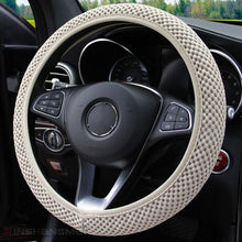 将图片加载到图库查看器,Universal Ice Silk Steering Wheel Cover Wear-resistant Anti-slip Car Accessories Microfiber Breathable Ice Silk Steering Wheel Cover Gear Handbrake Breathable Anti-Slip Warm Steering Wheel Cover Winter Cool Summer Cover Interior