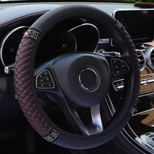 将图片加载到图库查看器,Universal PU Leather Bling Car Steering Wheel Cover Diamond Leather Steering Wheel Cover with Bling Crystal Rhinestones Steering Wheel for Women Girls, Universal Fit Rhinestone Steering Wheel Cover Case Auto Interior Decor 37-38cm