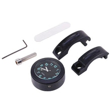 Load image into Gallery viewer, Universal Waterproof Motorbike Clock Night Light Motorcycle Handlebar Mount Clock Watch Dial Bike Handlebar Clock Watch Motorcycle Handlebar Mount Watch Clock Set with Anti-Skid Pad Wrench Universal Waterproof Black