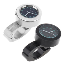 Load image into Gallery viewer, Universal Waterproof Motorbike Clock Night Light Motorcycle Handlebar Mount Clock Watch Dial Bike Handlebar Clock Watch Motorcycle Handlebar Mount Watch Clock Set with Anti-Skid Pad Wrench Universal Waterproof Black