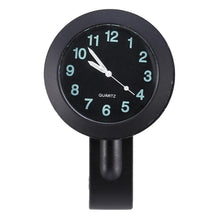Load image into Gallery viewer, Universal Waterproof Motorbike Clock Night Light Motorcycle Handlebar Mount Clock Watch Dial Bike Handlebar Clock Watch Motorcycle Handlebar Mount Watch Clock Set with Anti-Skid Pad Wrench Universal Waterproof Black