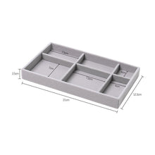 Load image into Gallery viewer, Upgrade Velvet Jewelry Storage Box Necklace Stackable Display Tray Bracelet Earring Organizers Handicrafts Drawer Box Grey Stackable Jewelry Inserts Compartments Velvet Display Storage Box for Necklace