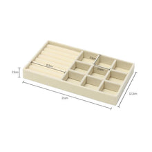Load image into Gallery viewer, Upgrade Velvet Jewelry Storage Box Necklace Stackable Display Tray Bracelet Earring Organizers Handicrafts Drawer Box Grey Stackable Jewelry Inserts Compartments Velvet Display Storage Box for Necklace