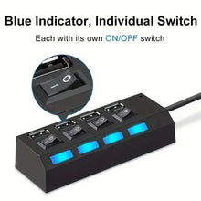将图片加载到图库查看器,USB 2.0 Adapter Hub Power On/ Off Switch For PC Laptop Computer