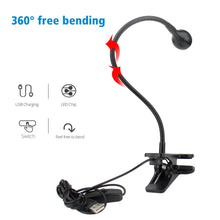 Load image into Gallery viewer, USB LED Desk Lamp With Clip Flexible Table Lamp For Book Reading Study Office Bedside Work Children Night Light For Home Decorative Table Lamp Cute Study Lamps for Bedroom Décor