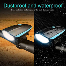 Load image into Gallery viewer, USB Rechargeable LED Display Light Bike Front Light Headlights Electric Horn Bell Cycling Rainproof Flashlight Waterproof Bicycle Lights With Horn Bike Lights For Road Electric Scooter And Mountain Bike Night Safety Flashlight