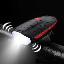 Load image into Gallery viewer, USB Rechargeable LED Display Light Bike Front Light Headlights Electric Horn Bell Cycling Rainproof Flashlight Waterproof Bicycle Lights With Horn Bike Lights For Road Electric Scooter And Mountain Bike Night Safety Flashlight