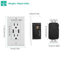 将图片加载到图库查看器,USB Wall Outlet Dual 2.4A USB Wall Charger