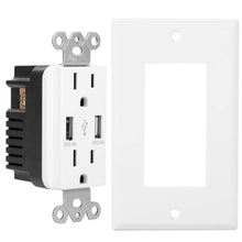 将图片加载到图库查看器,USB Wall Outlet Dual 2.4A USB Wall Charger