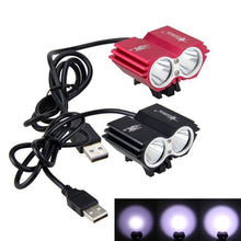 将图片加载到图库查看器,USB Waterproof Bike Light LED Front Bicycle Headlight Dual Lamps Super Bright LED Cycling Bike Light Front Headlight 4 Modes Bikelight Headlamp Rechargeable USB Led Lamp 8000LM