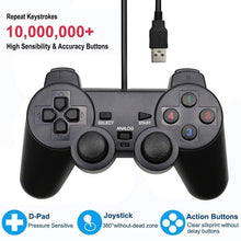 将图片加载到图库查看器,USB Wired Controller Gamepad For Computer Laptop Joystick Black Vibration PC Game Joystick Double Vibration Feedback Motors Fit for PC Computer