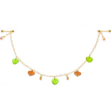 Load image into Gallery viewer, Handcrafted Gold Tone Anodized Leaves of Fall Nipple Chain