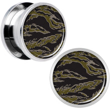 Load image into Gallery viewer, Tiger Camo Print Steel Screw Fit Plug Set 9/16