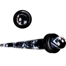 Load image into Gallery viewer, Black Acrylic Southwest Weave Straight Taper Set 3mm to 16mm