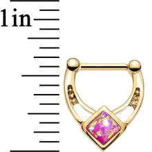 Load image into Gallery viewer, 16G 5/16 Pink Faux Opal Gold PVD Glamour Septum Clicker