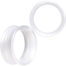 将图片加载到图库查看器,Thin Flexible White Silicone Tunnel Plug Set 6mm to 25mm