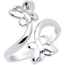 将图片加载到图库查看器,Rhodium Plated Butterfly Duo Toe Ring