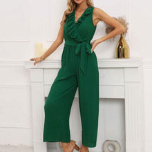 Load image into Gallery viewer, V-Neck Sleeveless Straight Summer Jumpsuit