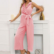 Load image into Gallery viewer, V-Neck Sleeveless Straight Summer Jumpsuit