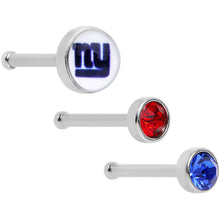 将图片加载到图库查看器,20G Licensed NFL New York Giants Logo Nose Bone 3 Pack Set