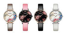 Load image into Gallery viewer, Womens Watches With Decoupage Flower Patterns And Details Of Large Roman Numbers