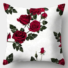 Load image into Gallery viewer, Valentines Day Red Heart And Flowers Pillow Cover Decorative Cushion Case Home Decor Sofa Couch Bedroom Car Flower Pillow Covers Love Pillow Covers Decorative Linen Square Throw Pillow Covers Couple Cushion Cases Home Decor for Sofa Bedroom Car 45x45cm