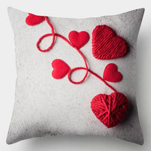 Load image into Gallery viewer, Valentines Day Red Heart And Flowers Pillow Cover Decorative Cushion Case Home Decor Sofa Couch Bedroom Car Flower Pillow Covers Love Pillow Covers Decorative Linen Square Throw Pillow Covers Couple Cushion Cases Home Decor for Sofa Bedroom Car 45x45cm