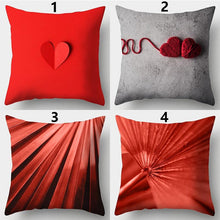 Load image into Gallery viewer, Valentines Day Red Heart And Flowers Pillow Cover Decorative Cushion Case Home Decor Sofa Couch Bedroom Car Flower Pillow Covers Love Pillow Covers Decorative Linen Square Throw Pillow Covers Couple Cushion Cases Home Decor for Sofa Bedroom Car 45x45cm